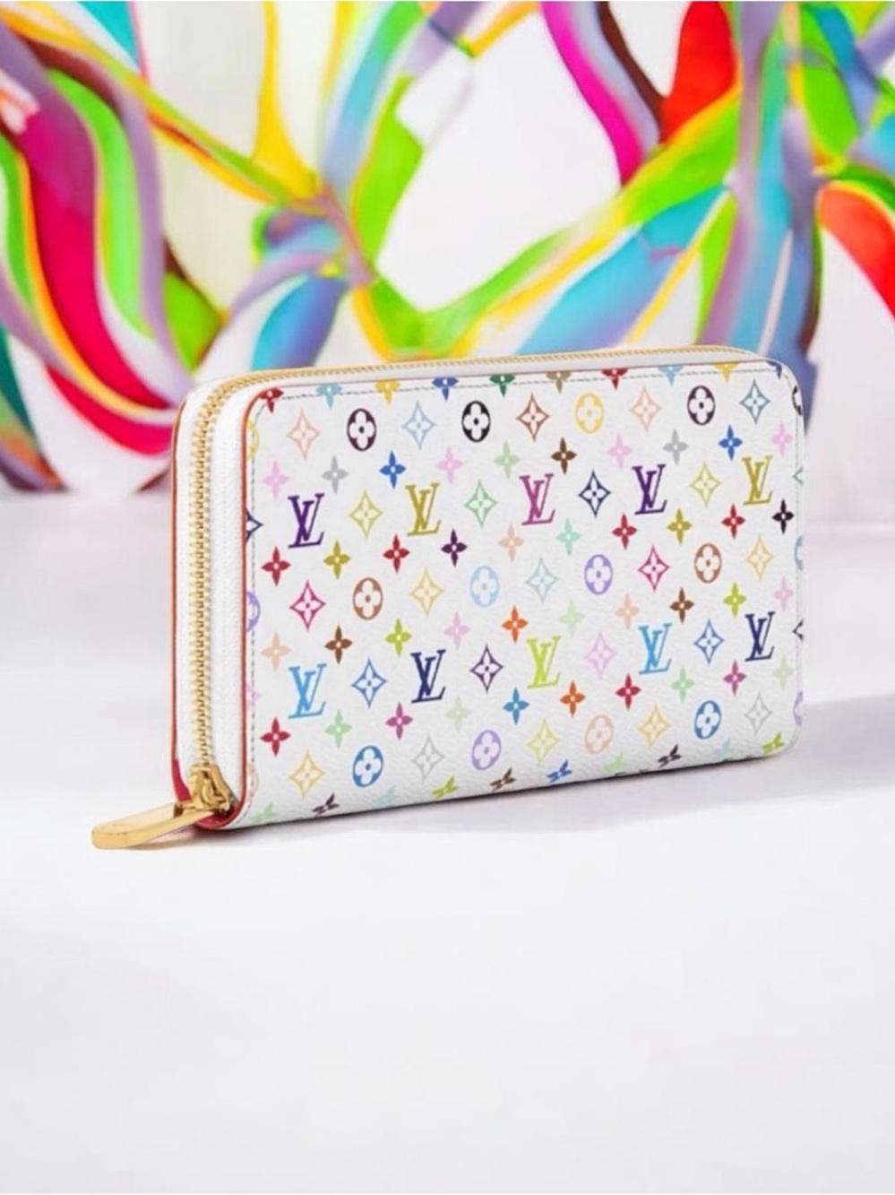 New 20th Anniversary Louis Vuitton Takashi Murakami Zippy Wallet Full Inclusion